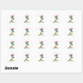 Prettig StrandKerstmis Kerstmis in Juli Ronde Sticker (Vel)