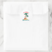 Prettig StrandKerstmis Kerstmis in Juli Ronde Sticker (Tas)