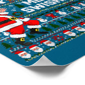 Prettig Swishkerstmis Kerstman Basketbal Verschrik Poster (Hoek)