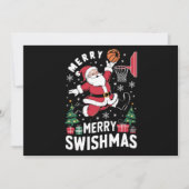 Prettig Swishmas Kerstman Speelt Basketbal  Feestdagenkaart (Voorkant)