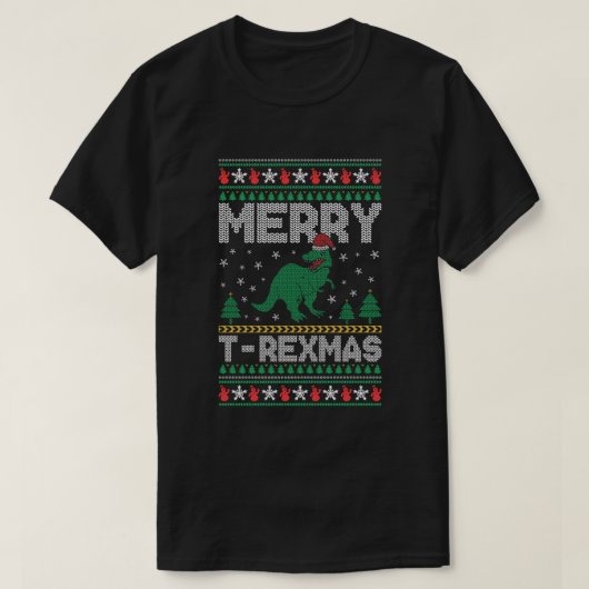 Prettig T-REXMAS  T-shirt (Design voorkant)