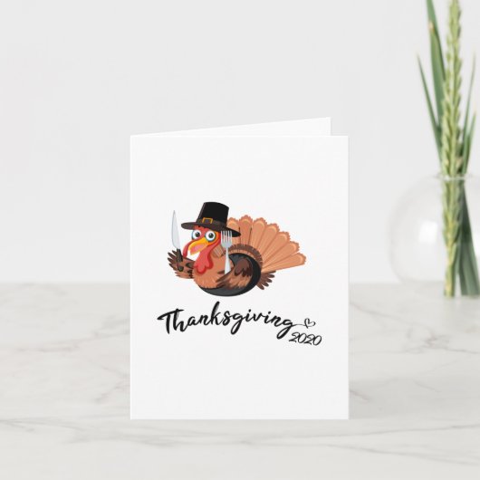Prettig Thanksgiving 2020 Grappige Kalkoen Thanksg Bedankkaart (Voorkant)