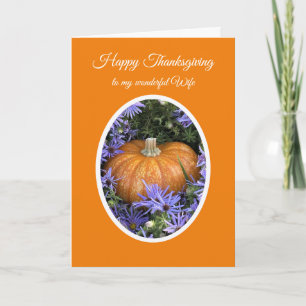 Prettig Thanksgiving aan mijn lieve vrouw Pumpkin Kaart