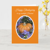 Prettig Thanksgiving aan mijn man Pompoen Kaart (Gele Bloem)