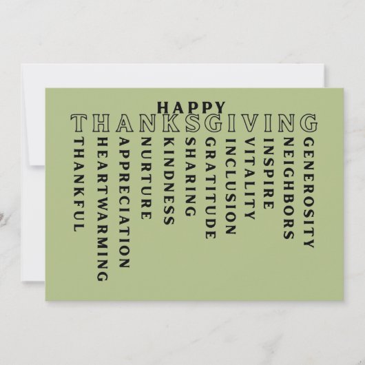 Prettig Thanksgiving-acrosticcard Feestdagenkaart (Voorkant)