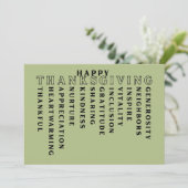 Prettig Thanksgiving-acrosticcard Feestdagenkaart (Staand voorkant)