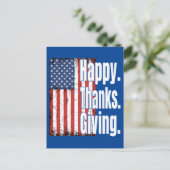 Prettig Thanksgiving Amerikaanse vlag  Briefkaart (Staand voorkant)