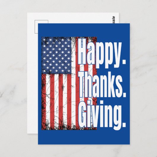 Prettig Thanksgiving Amerikaanse vlag  Briefkaart (Voorkant / Achterkant)