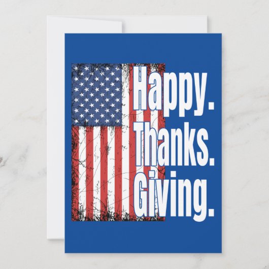 Prettig Thanksgiving Amerikaanse vlag Kaart (Voorkant)
