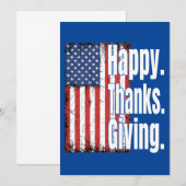 Prettig Thanksgiving Amerikaanse vlag Kaart (Voorkant / Achterkant)