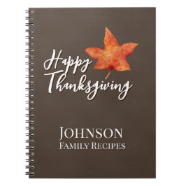 Prettig Thanksgiving Aquarel Herfst Esdoornblad Notitieboek