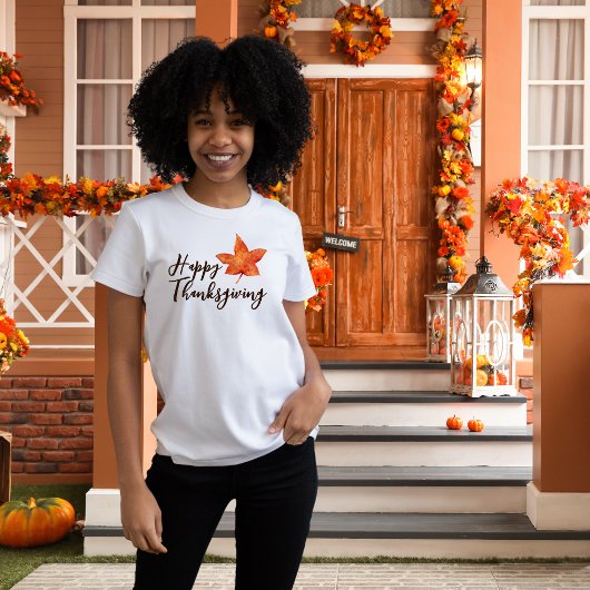 Prettig Thanksgiving Aquarel Herfst Esdoornblad Tri-Blend Shirt