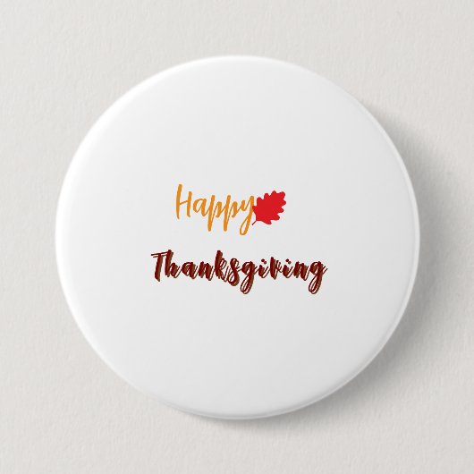 Prettig thanksgiving bericht ronde button 7,6 cm (Voorkant)