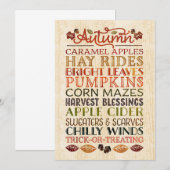 Prettig Thanksgiving Beschrijvende woorden Herfst Kaart (Voorkant / Achterkant)