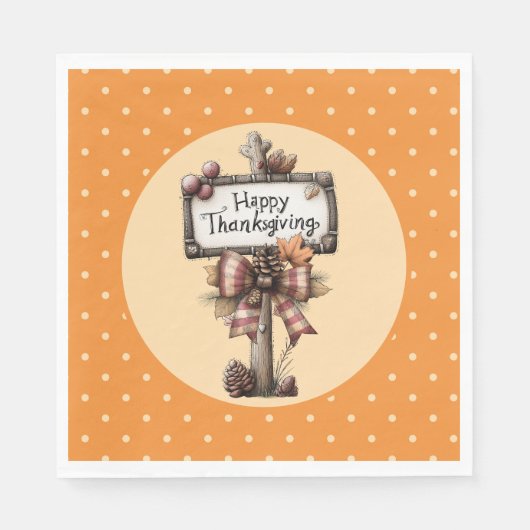 Prettig Thanksgiving bordje Servet (Voorkant)