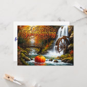 Prettig Thanksgiving Bos Scene Kaart (Voorkant / Achterkant in situ)