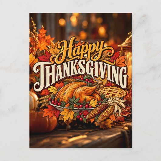 Prettig Thanksgiving Briefkaart (Voorkant)