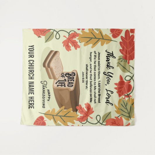 Prettig Thanksgiving BROOD DES LEVENS Wandkleed (Voorkant (horizontaal))