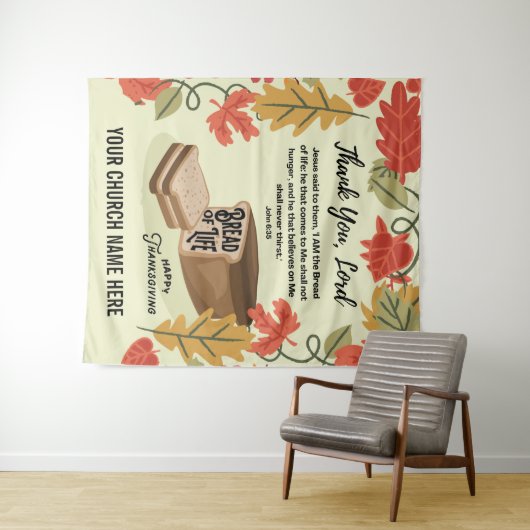 Prettig Thanksgiving BROOD DES LEVENS Wandkleed (In Situ (horizontaal))