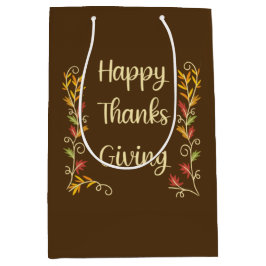 Prettig Thanksgiving - Bruin thema Medium Cadeauzakje