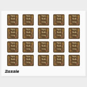 Prettig Thanksgiving - Bruin Thema Vierkante Sticker (Vel)