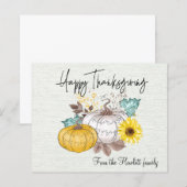 Prettig Thanksgiving  Budgetkaart Pompoen (Voorkant / Achterkant)