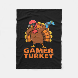 Prettig Thanksgiving Dabende Gamer Turkije Fleece Deken