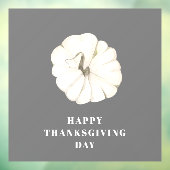 Prettig Thanksgiving-dag | Grijze en witte pompoen Raamsticker (Vel 3)
