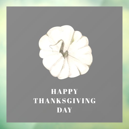 Prettig Thanksgiving-dag | Grijze en witte pompoen Raamsticker (Vel 3)