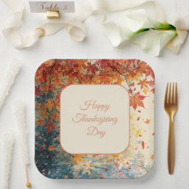 Prettig Thanksgiving-dag, herfst herfstseizoen, mo Papieren Bordje