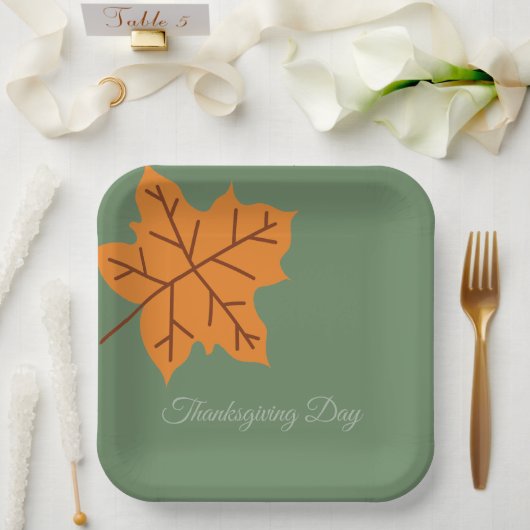 Prettig Thanksgiving-dag, Herfst, Modern Papieren Bordje (Huwelijk)