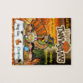 Prettig Thanksgiving-dag Legpuzzel Familie Dankbaa (Horizontaal)