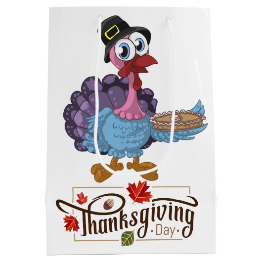 Prettig Thanksgiving-dag Medium Cadeauzakje (Achterkant)