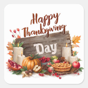 Prettig Thanksgiving-dag  Vierkante Sticker