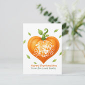 Prettig Thanksgiving Dankbaar Hart Pompoen Briefkaart (Staand voorkant)