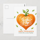Prettig Thanksgiving Dankbaar Hart Pompoen Briefkaart (Voorkant / Achterkant)