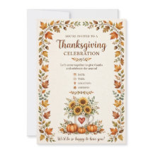 Prettig Thanksgiving – Dankbare uitnodigingskaart
