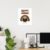 Prettig Thanksgiving Day Kalkoen Dankbare Feestdag Poster (Thuiskantoor)