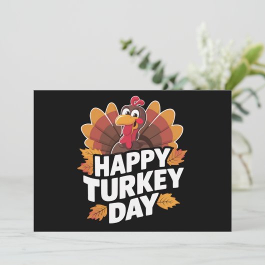 Prettig Thanksgiving Day Kerstcadeau  Feestdagenkaart (Staand voorkant)