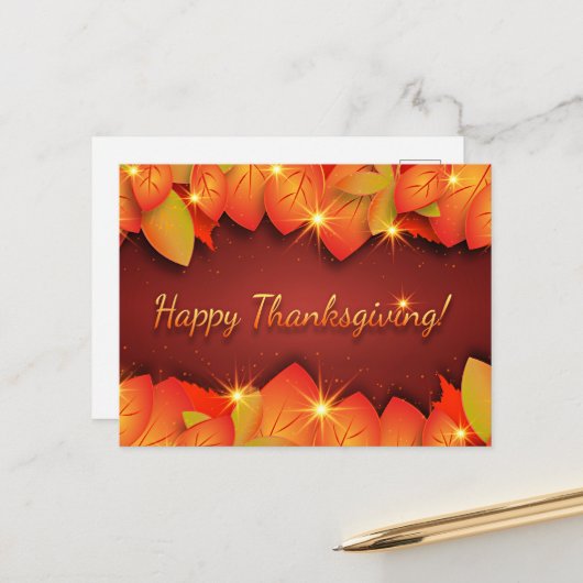 Prettig Thanksgiving, decoratief, Briefkaart (Voorkant / Achterkant in situ)
