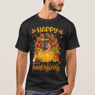 Prettig Thanksgiving Duitse Herdershond Kalkoen Po T-shirt