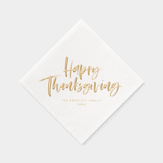 Prettig Thanksgiving eenvoudig moderne borstel scr Folie Servetten (Rechts)