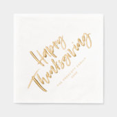 Prettig Thanksgiving eenvoudig moderne borstel scr Folie Servetten (Voorkant)