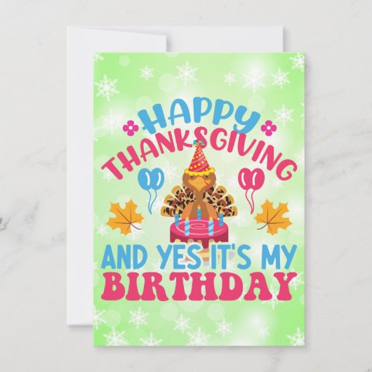Prettig Thanksgiving En Ja Het Is Mijn Verjaardags (Voorkant)