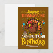 Prettig Thanksgiving En Ja Het Is Mijn Verjaardags (Voorkant / Achterkant)