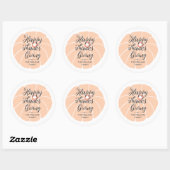 Prettig Thanksgiving Familie Naam Pompoen Ronde Sticker (Vel)