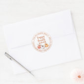 Prettig Thanksgiving Familienaam Retouradres Ronde Sticker (Envelop)