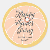Prettig Thanksgiving Familienaam  Ronde Sticker (Voorkant)