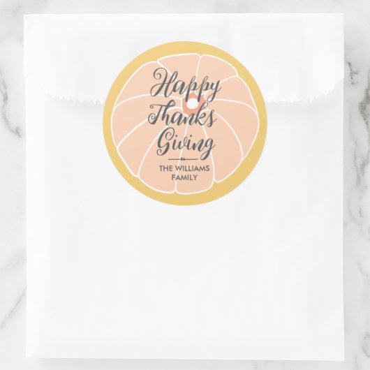 Prettig Thanksgiving Familienaam  Ronde Sticker (Tas)