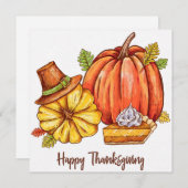 Prettig Thanksgiving Feestdagenkaart (Voorkant / Achterkant)